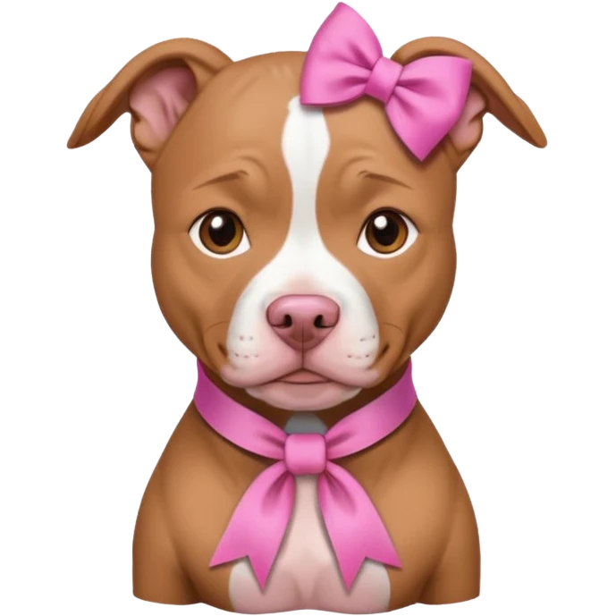 pitbull with hair ribbon  emoji