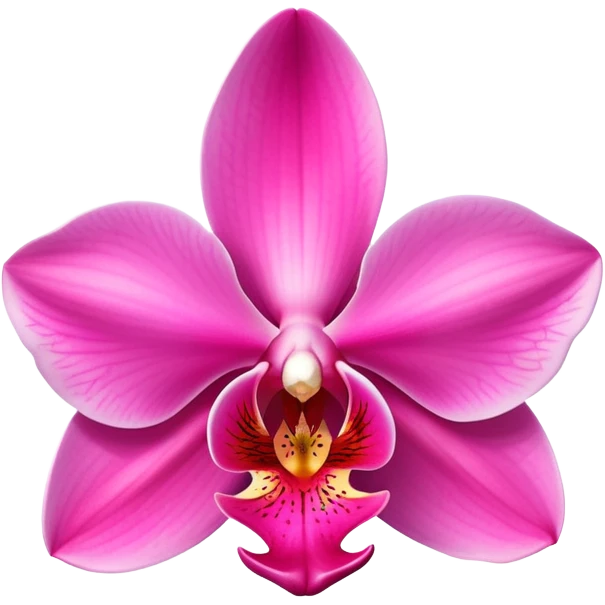 Elegant pink phalaenopsis moth orchid with vibrant rosy petals and two visible green leaves at the base emoji