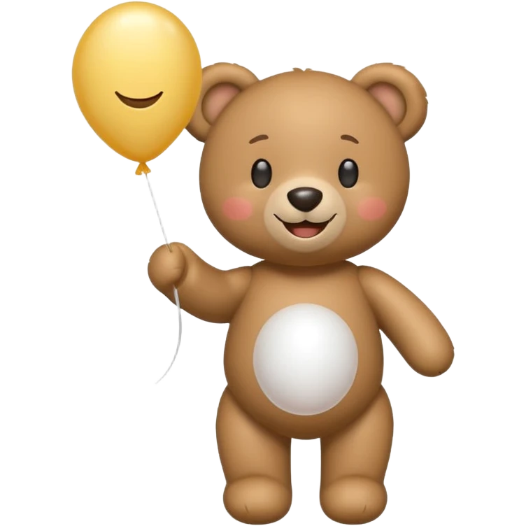 Emoji teddy set down with a baloon white emoji