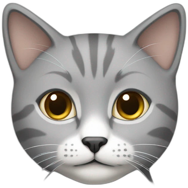 grey and white short hair cat emoji