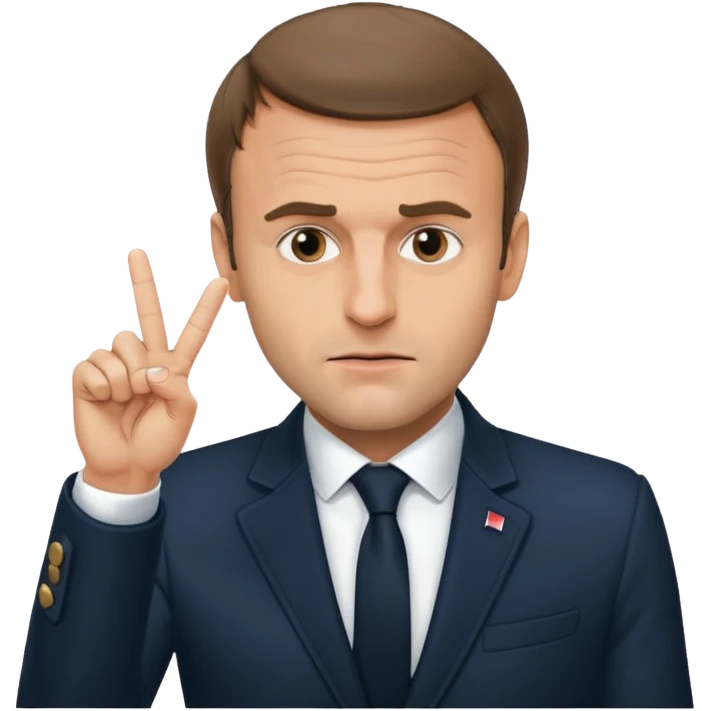 Emmanuel Macron qui fait un doigt d’honneur   emoji