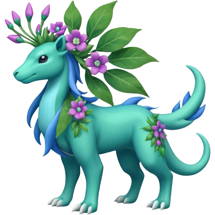 Suicune-Meganium-fusion (full body) emoji