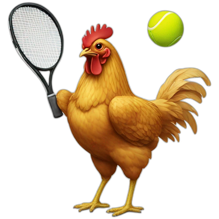 Chicken playing tennis  emoji