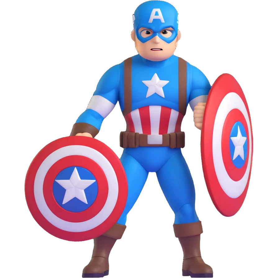captain america with red white and blue shield emoji