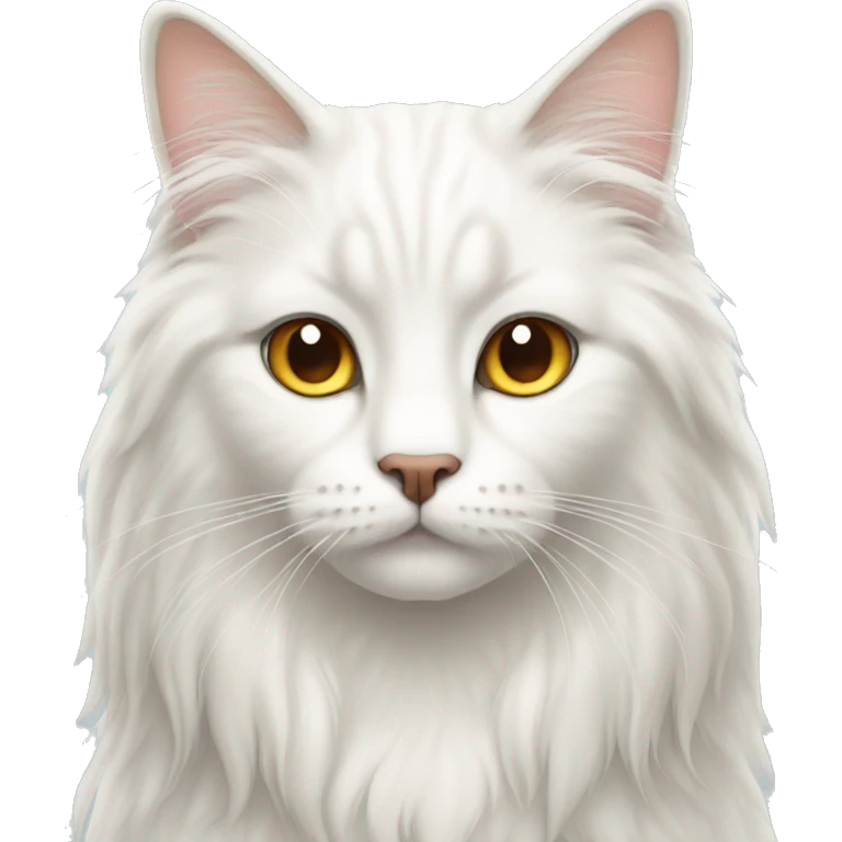 white long hair cat with brown eyes emoji
