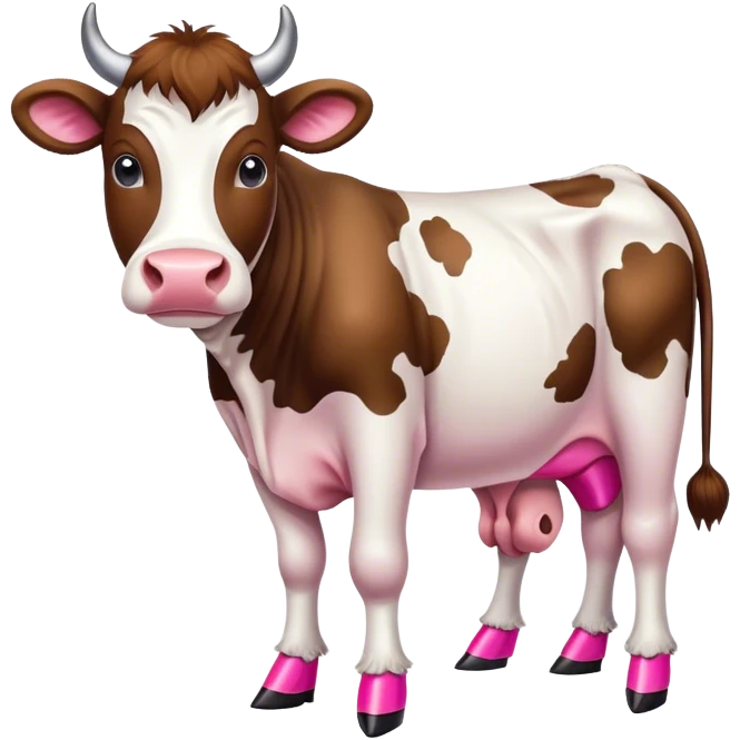 Cow wearing pink heels emoji