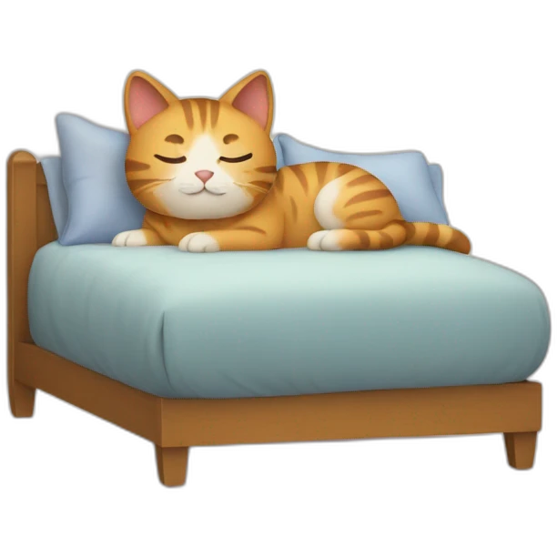 Cat in bed emoji