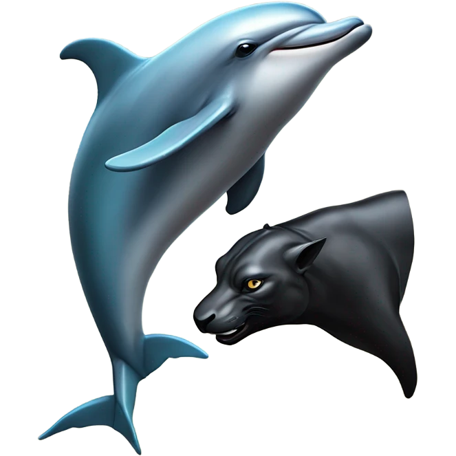 A dolphin next to a panther next to a maverick bull emoji