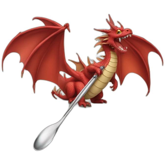 Un dragon avec une cuillère  emoji