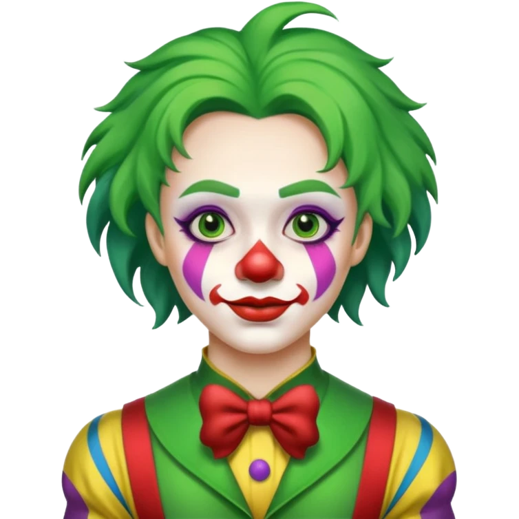 circus clown green hair full body emoji