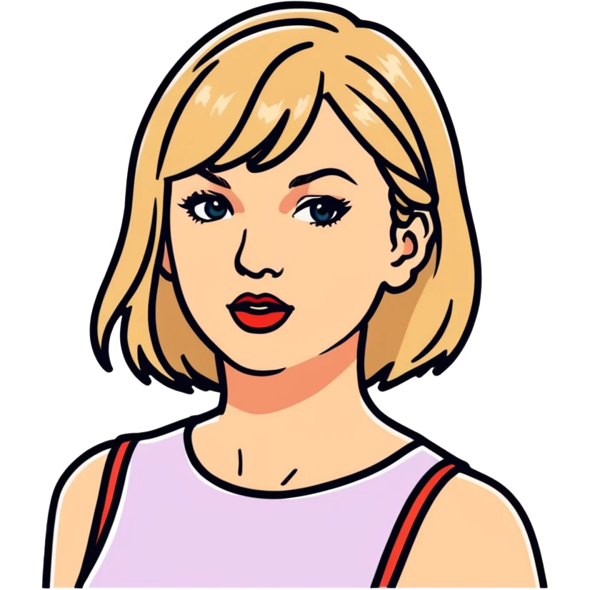 Hyperrealistic, 8k quailty, 5000x5000 pixels, digital illustration of singer Taylor Swift era tour. Vivid, detailed, clean, smooth lines, isolated. emoji