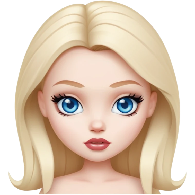 pretty bratz baddie, pale skin, blue eyes emoji