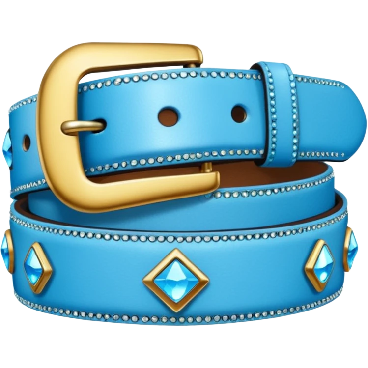 a bedazzled sky blue belt emoji