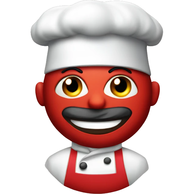 red  chef candy whit face emoji