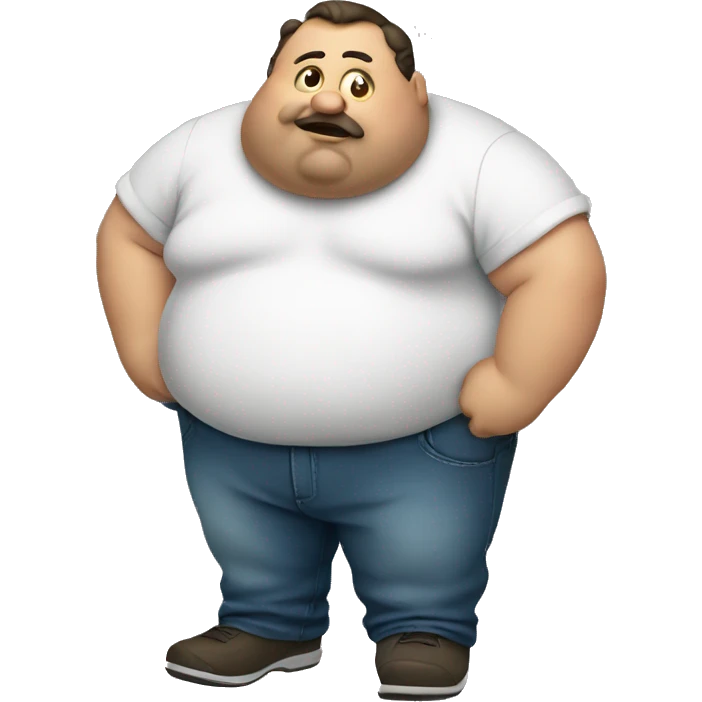 Fat dad whit a computer  emoji