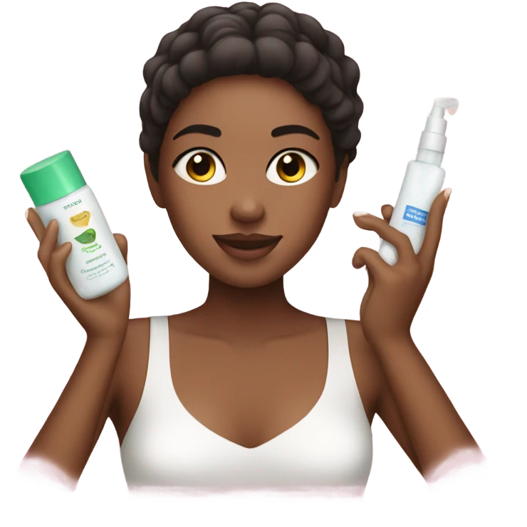 Girl wearing skin care emoji