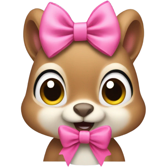 squirrel with pink bow emoji
