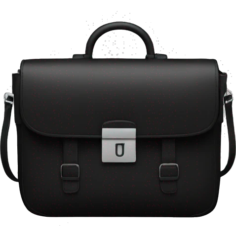 bag looking like "A" modern style. all black emoji