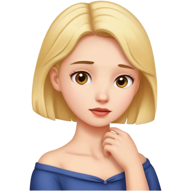 Girl holding neck emoji