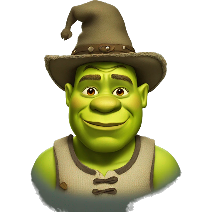 Shrek with a hat emoji