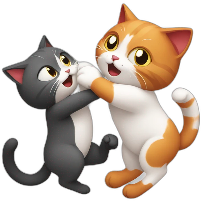 Red and white cat are fighting emoji