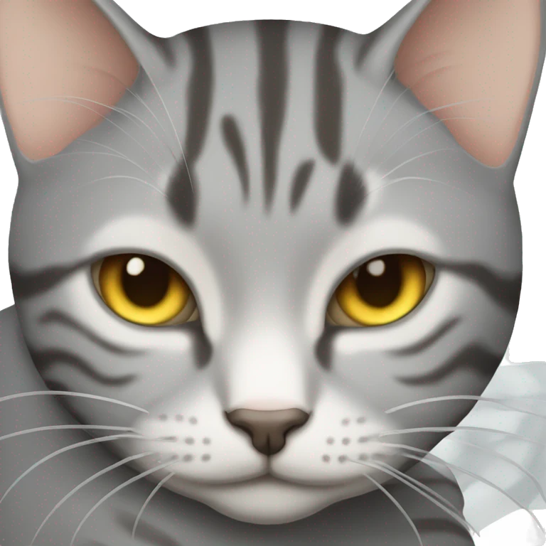 cat sleeping gray tabby emoji