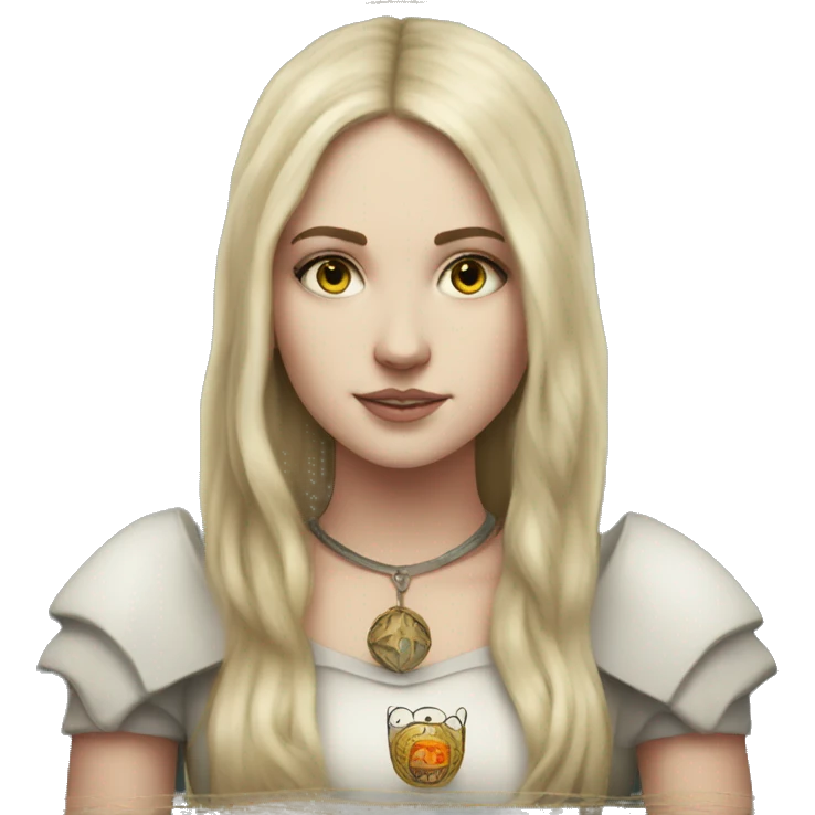 white girl and tarot card with corwn on had emoji