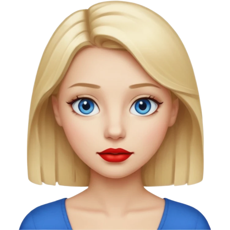 blond hair red lipstick girl emoji