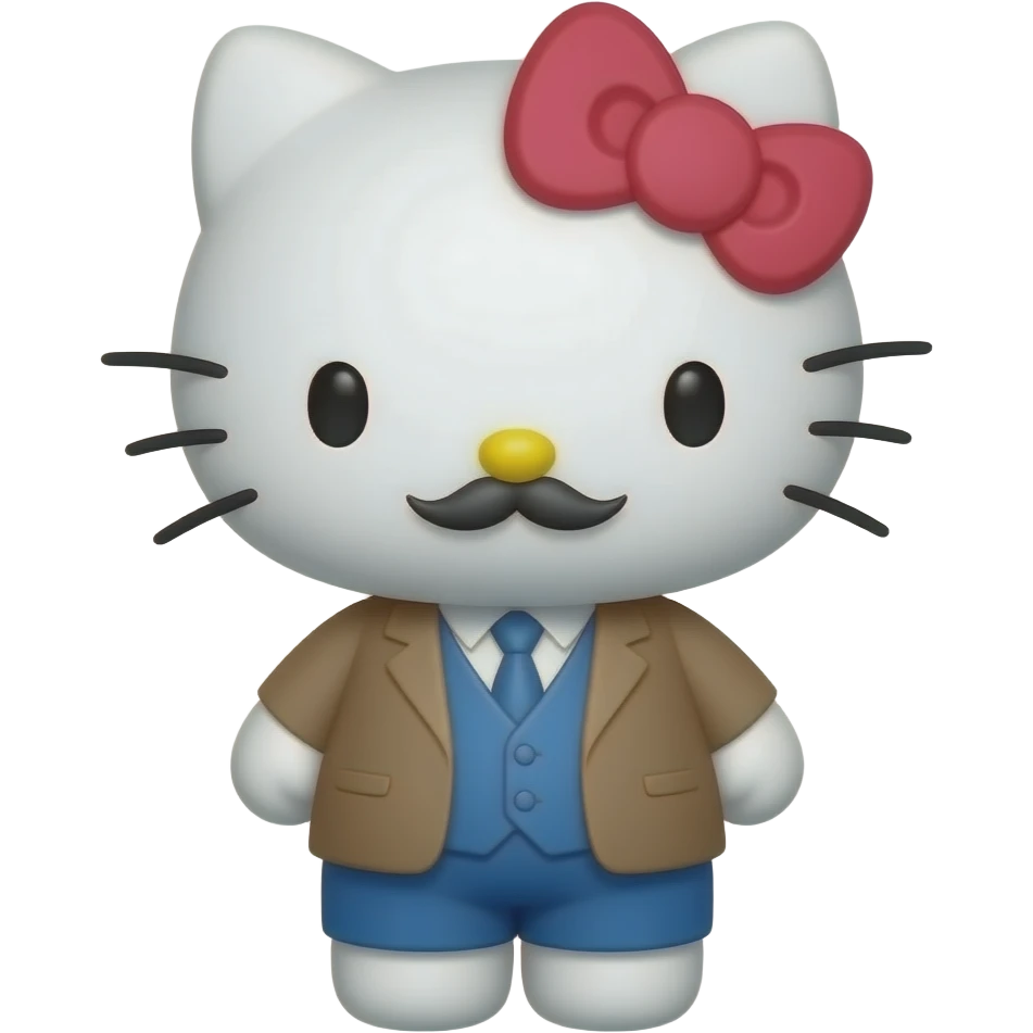 Hello kitty con apariencia de Pablo Neruda emoji