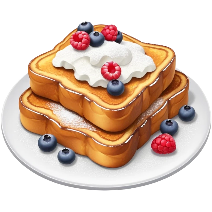 French toast with powdered sugar and berries emoji