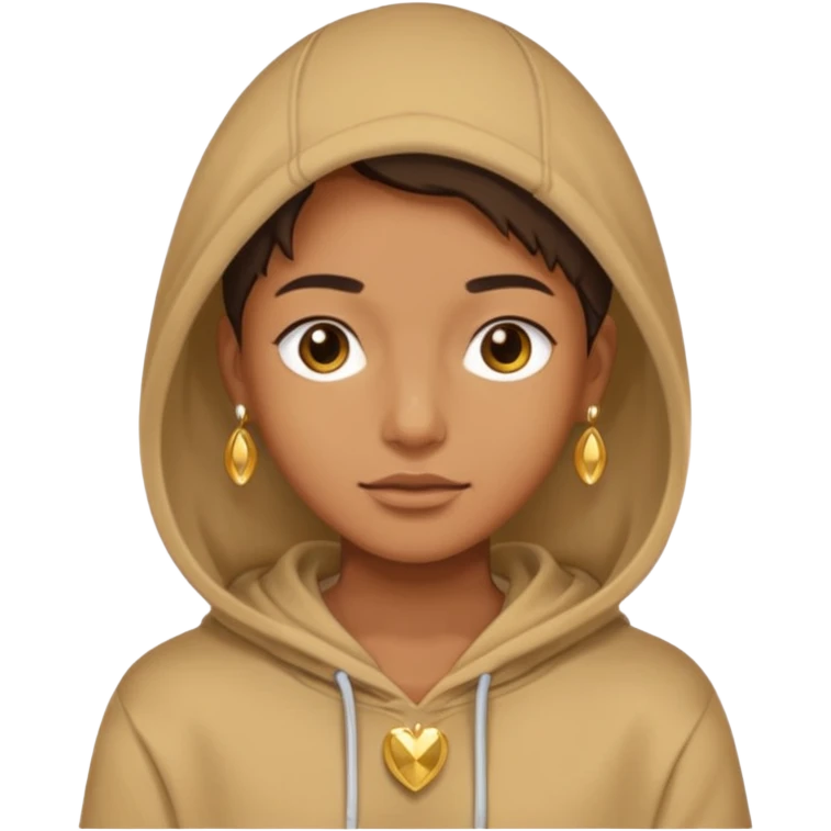 {
  "type": "human",
  "look": "tan hoodie, gold jewelry, neutral face"
} emoji