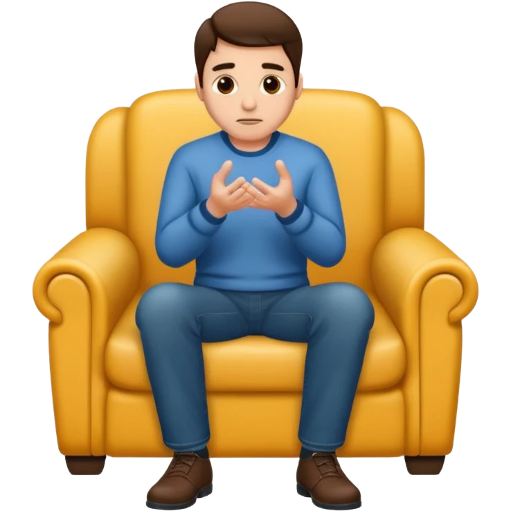 A man insisting to you to sit in his lap empty handed emoji