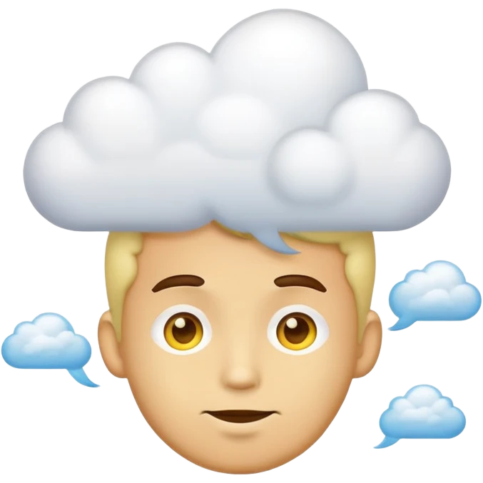 emoji guy with cloud thoughts  emoji