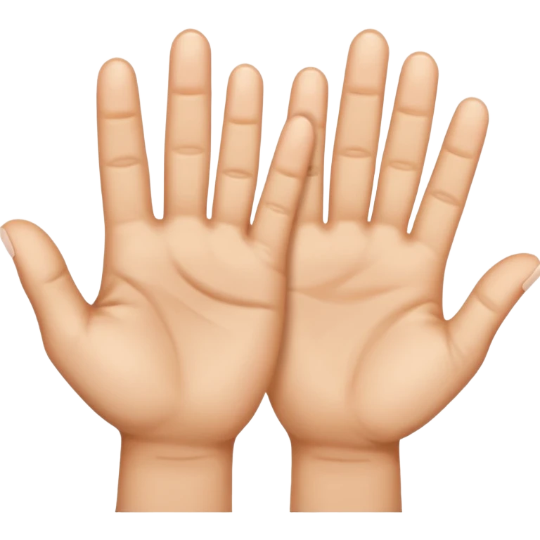 two hands with spread fingers, showing 10 emoji