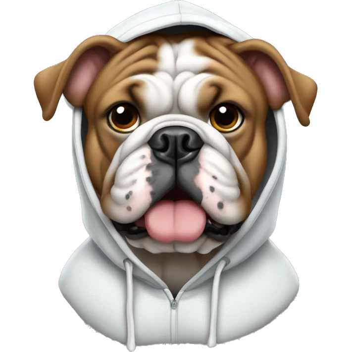 Bulldog wearing hoodie  emoji