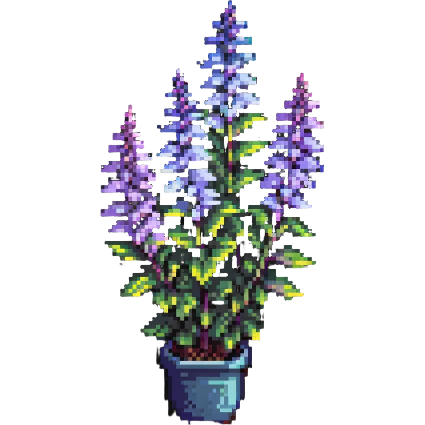 clary sage plant with purple, blue, and green colors emoji