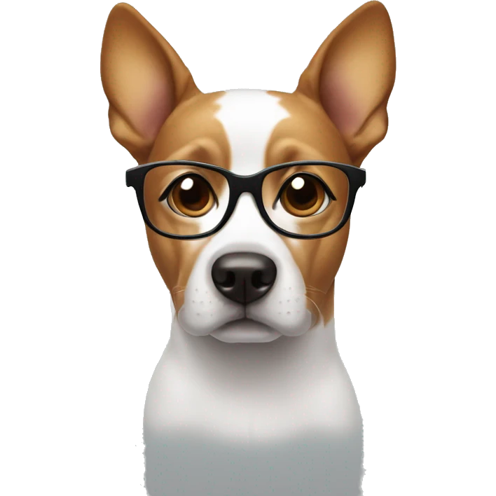 A dog with glasses emoji