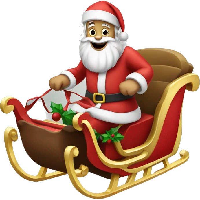 Santa riding a sleigh  emoji