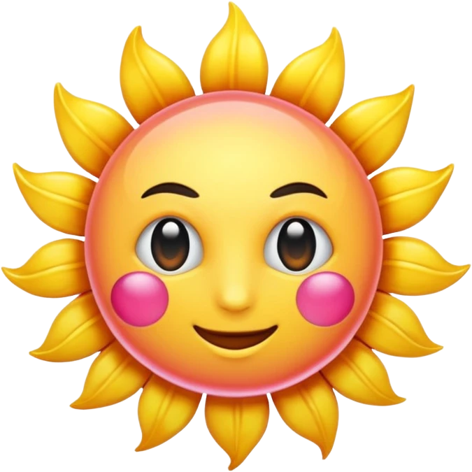 Sol na cor rosa emoji