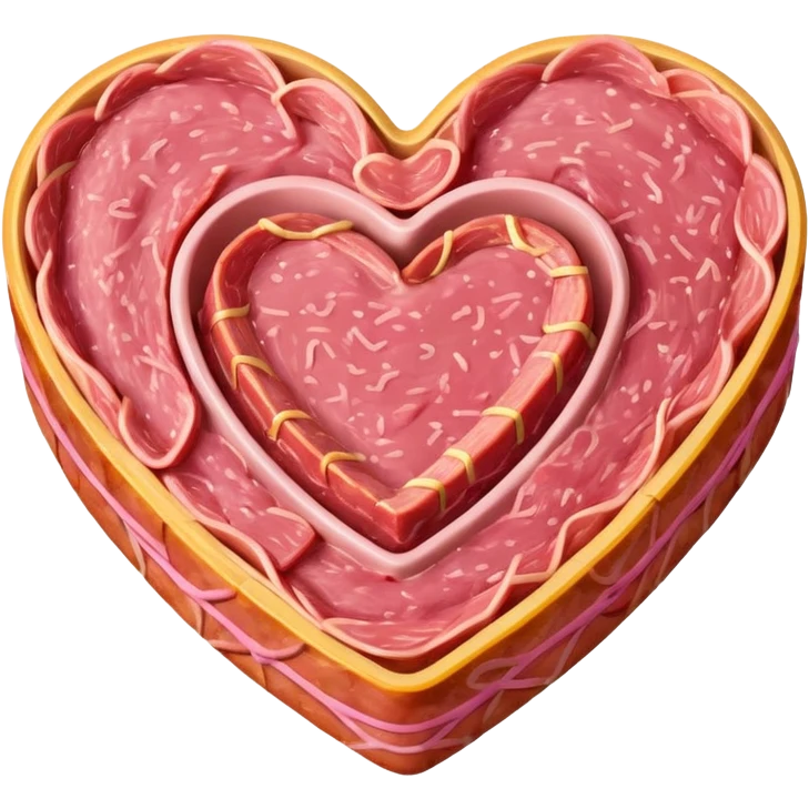 Heart made of spam meat emoji
