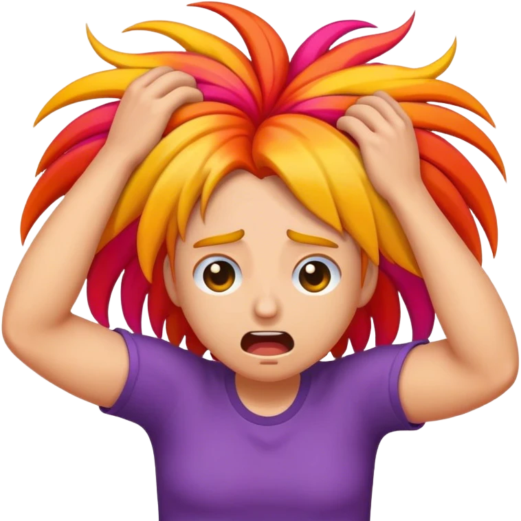 emoji with pulling out your hair in frustration emoji