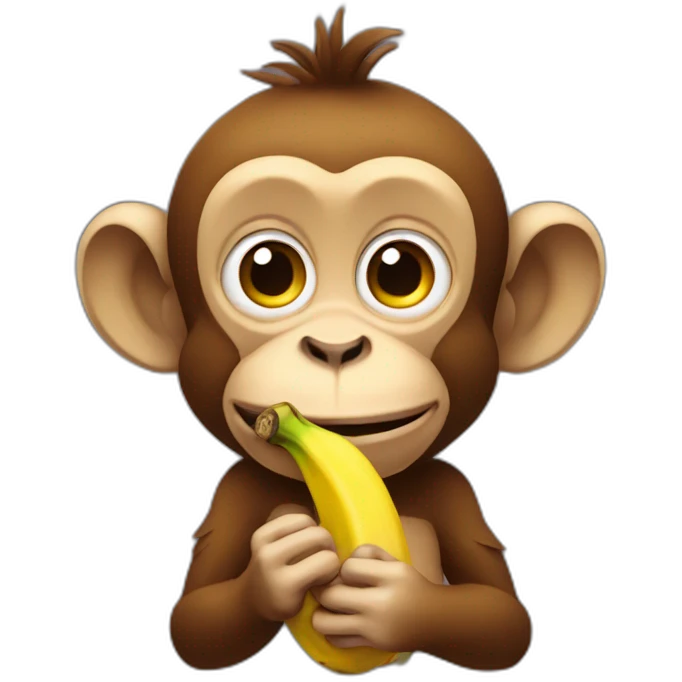 Monkey with a banana  emoji