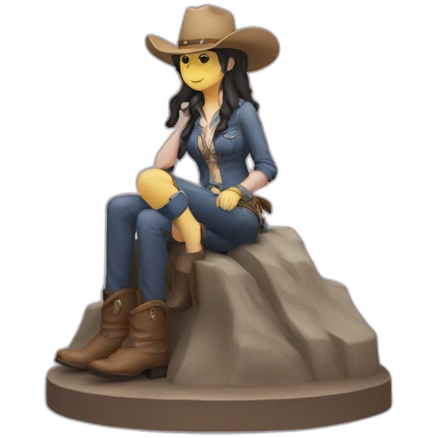 Anime cowgirl position statue with two persons emoji