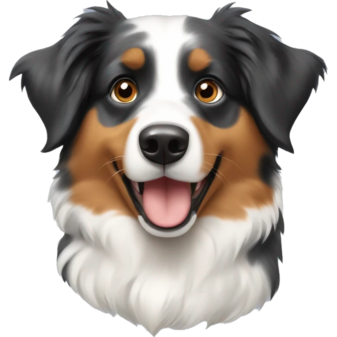 Australian shepherd with a bow on its ear  emoji