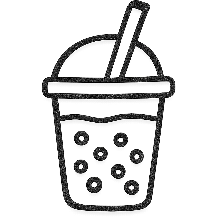 Redraw the bubble tea cup with a straw in a clean, graphic, slightly cartoonish hand-drawn vector style with clear, bold outlines. Use smooth but distinct color transitions and expressive shadows and highlights for a volumetric look. Maintain the blue and green color palette. The style should be neat and not realistic, emphasizing a hand-drawn icon look. emoji