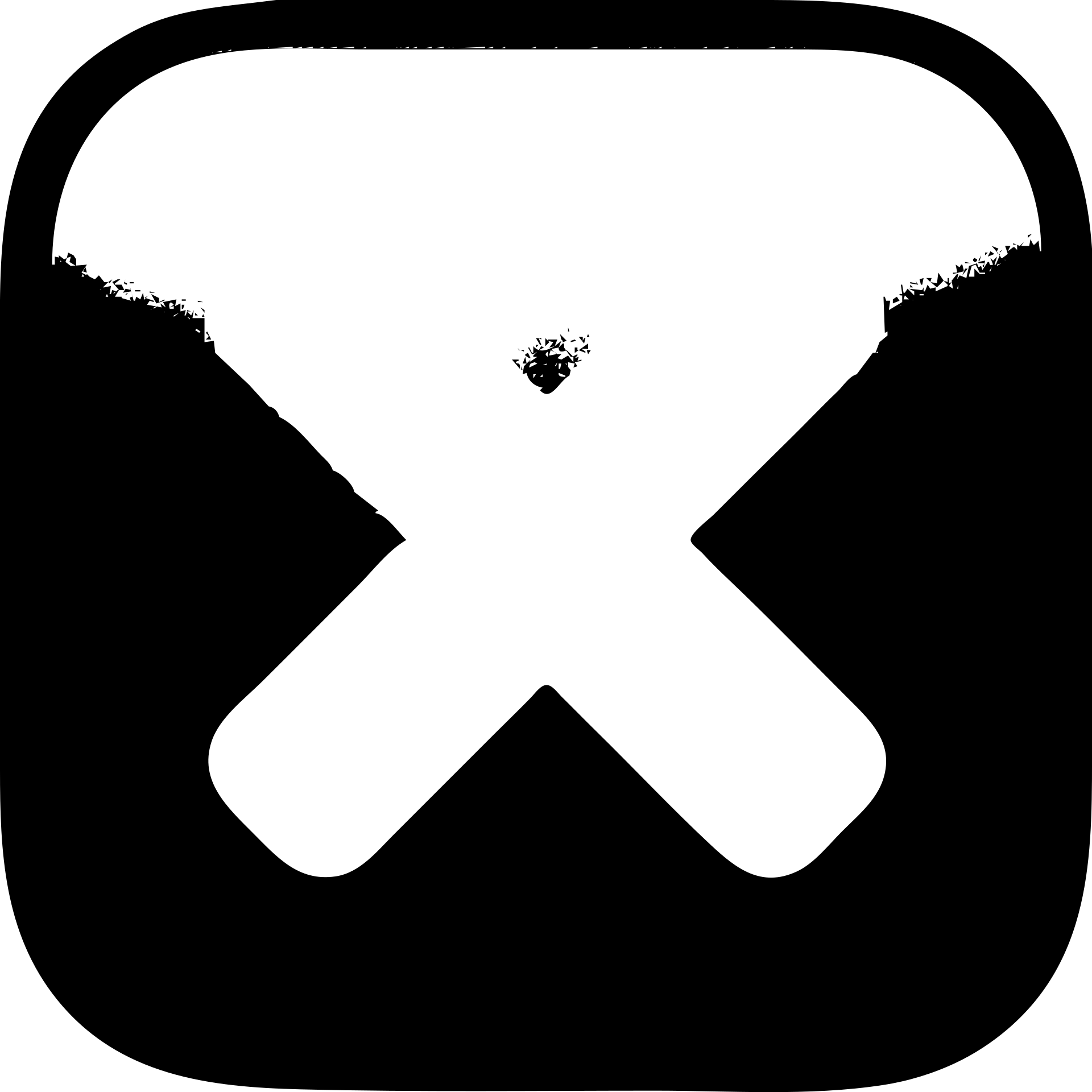 Create a 2D emoji in 512x512 pixels with a thick glowing red square box and a bold X mark in the center, matching the flat icon style of the reference image. emoji