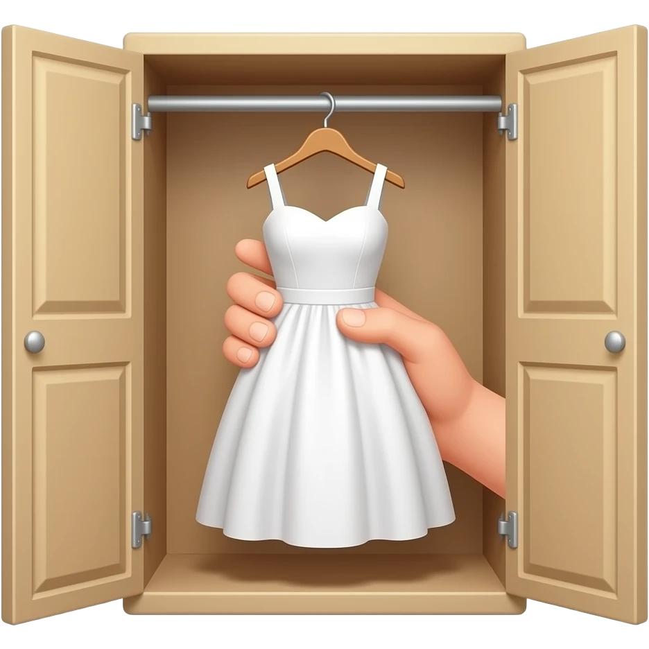 same dress hand in closet emoji