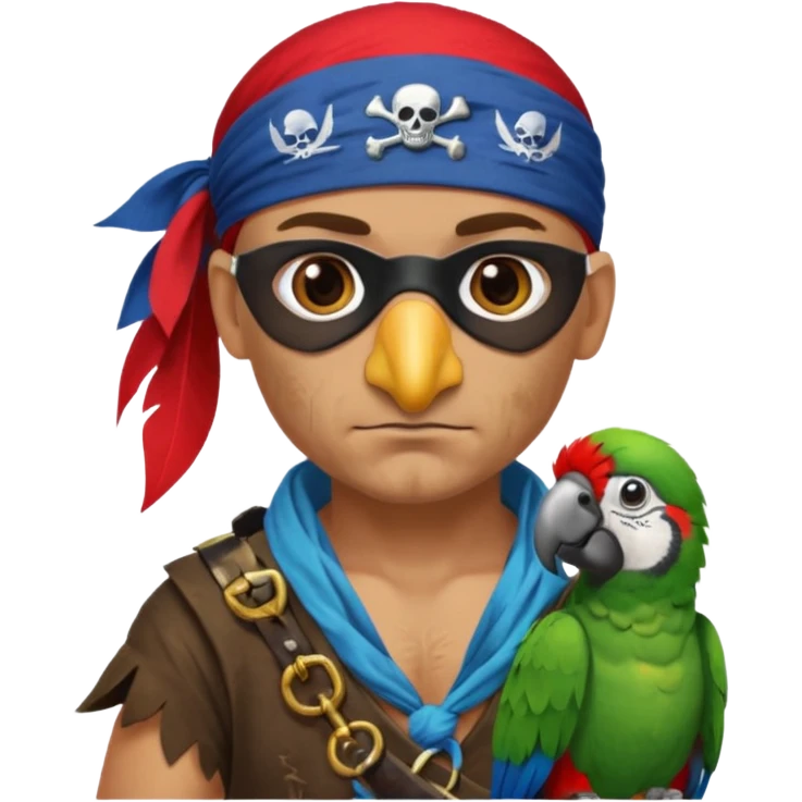 pirate and parrot emoji