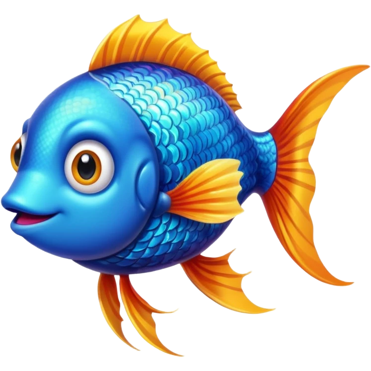 Adorable fish with large sparkling eyes and long flowing fins. emoji