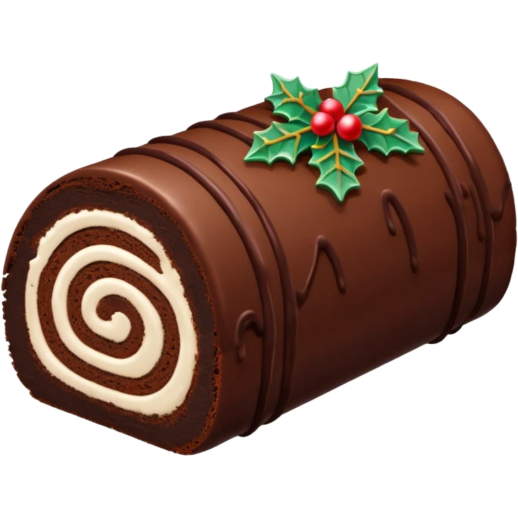 Christmas chocolate log cake emoji